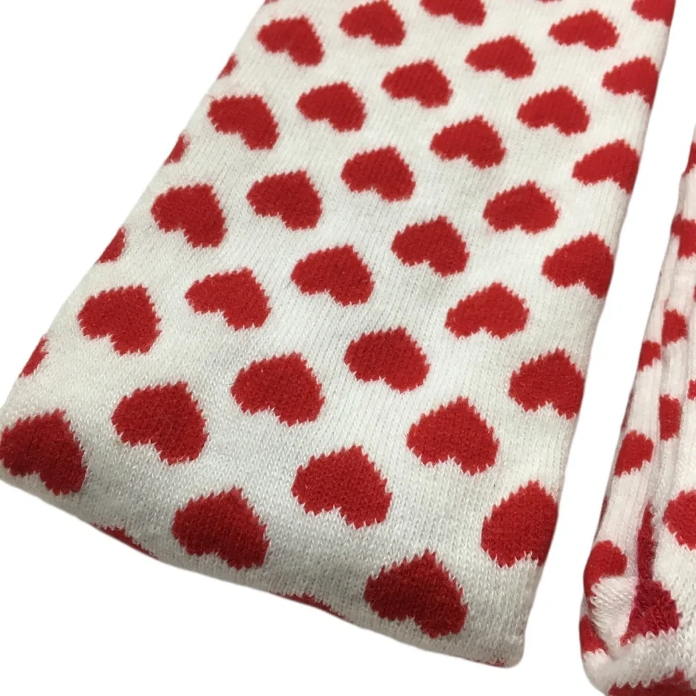 JOE BOXER Women Socks Hearts Heart Novelty Print Red White 2 Pair NWT